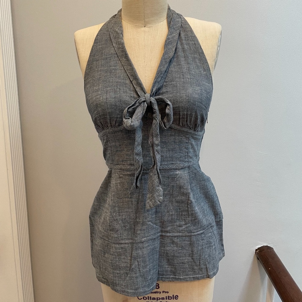 Fei Chambray Halter Top
